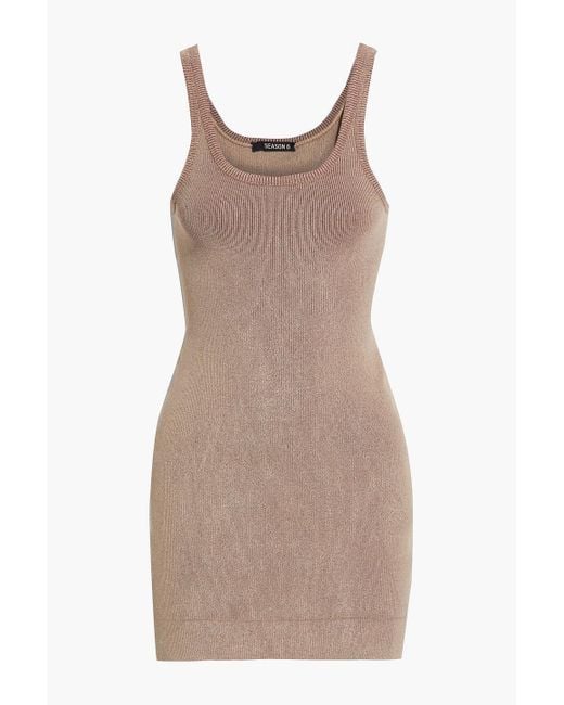 Yeezy Natural Faded Ribbed-knit Mini Dress