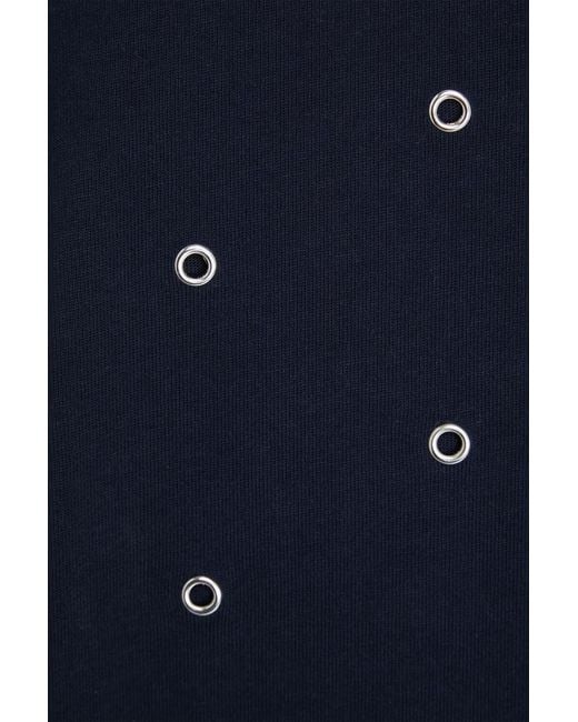 Veronica Beard Blue Sebastian Eyelet-Embellished Cotton-Jersey T-Shirt
