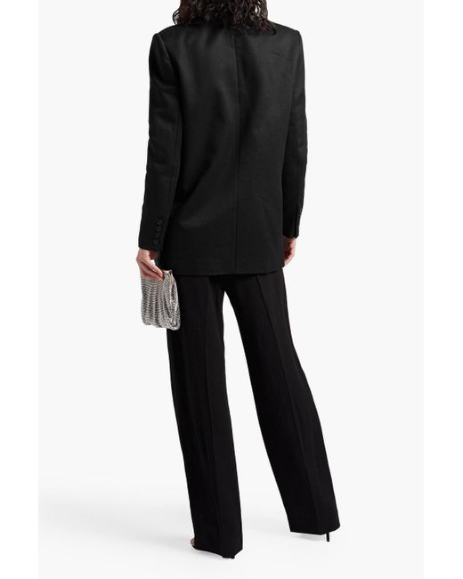 IRO Black Litta Double-breasted Cotton And Linen-blend Twill Blazer