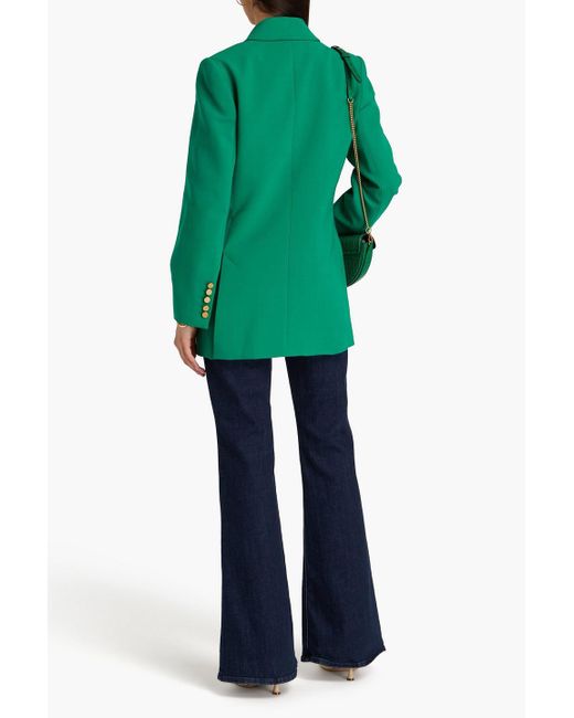 Zimmermann Green Double-breasted Crepe Blazer