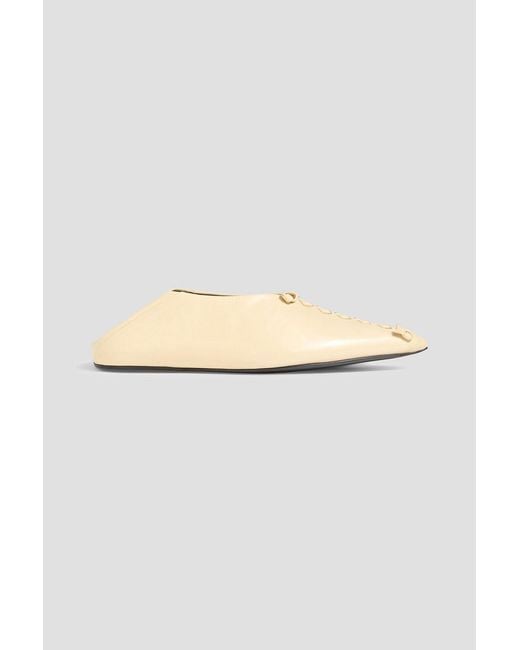 Jil Sander Natural Leather Point-Toe Flats