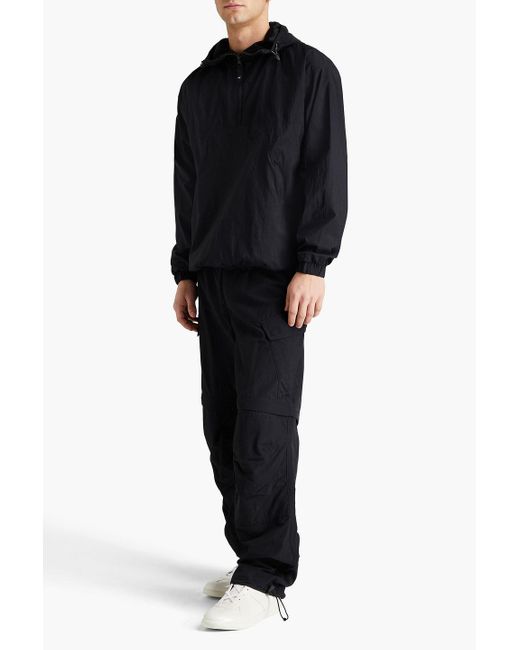 Adidas Originals Black Crinkled Shell Hooded Jacket for men
