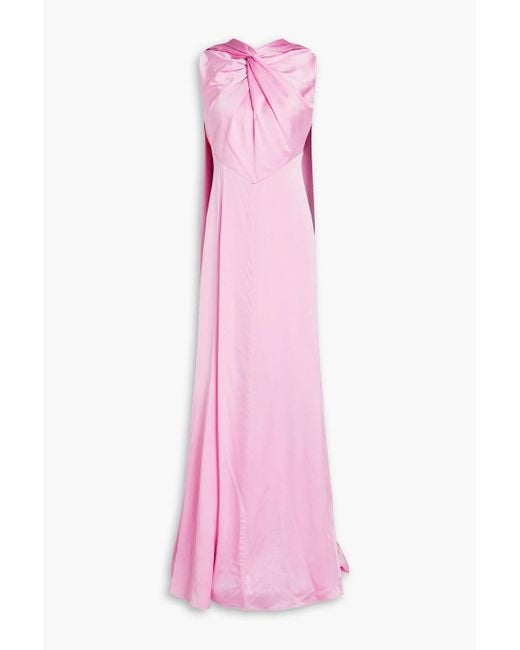 Roksanda Pink Draped Twisted Silk-satin Crepe Gown