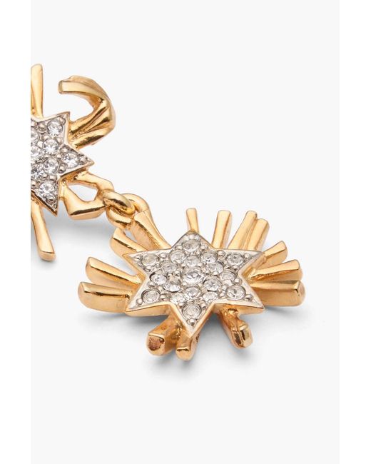 Kenneth Jay Lane White Tone Crystal Earrings