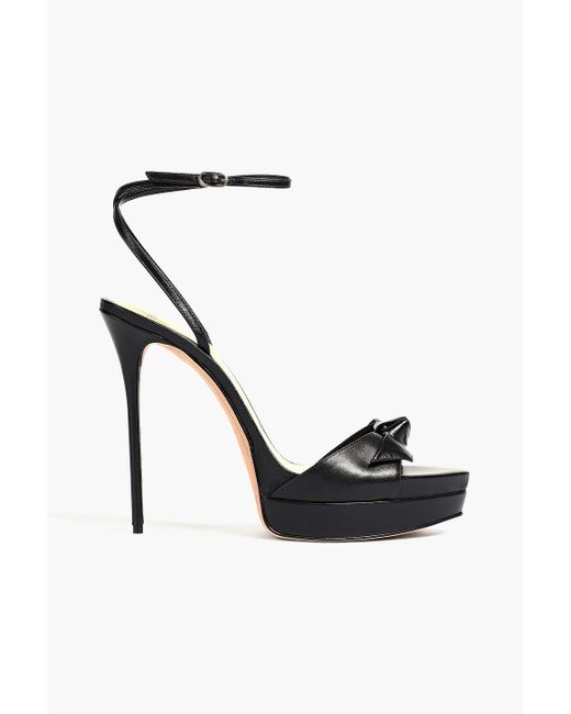 Alexandre Birman Black Clarita 130 Bow-detailed Leather Sandals