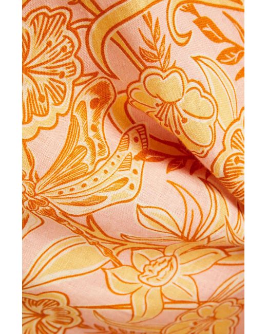 Agua Bendita Metallic Cielo Vuelo Atardecer Cutout Floral-print Cotton Maxi Dress