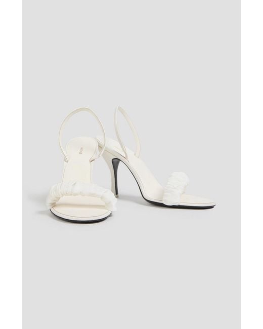 Neous White Alhena Woven Slingback Sandals