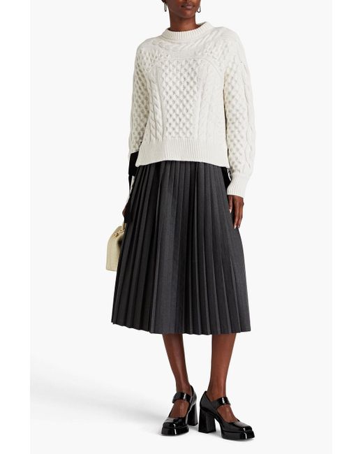 Erdem Natural Ines Cable-knit Sweater