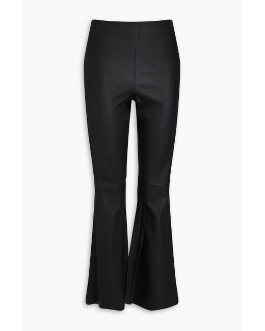 By Malene Birger Black Leather Flared Pants