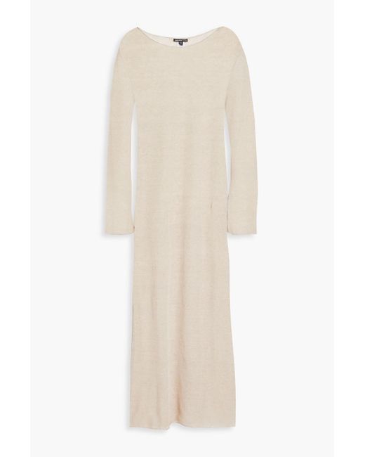 James Perse Natural Linen-blend Midi Dress