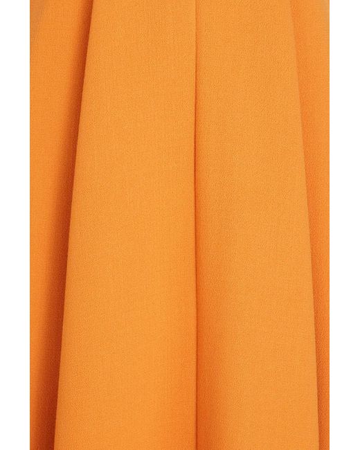 Emilia Wickstead Orange Amila Wool Crepe Midi Dress