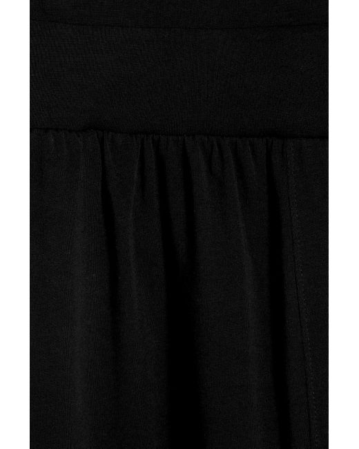 ATM Black Gathered Stretch Pima Cotton-jersey Jumpsuit