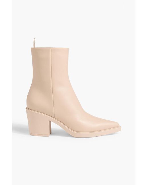 Gianvito Rossi White Dylan Leather Ankle Boots