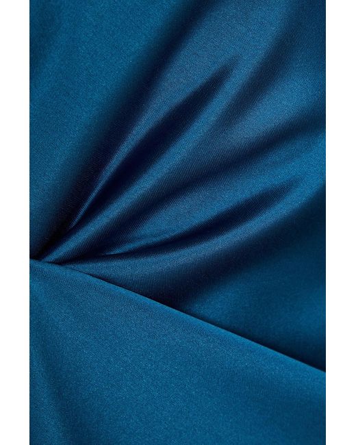 Nicholas Blue Satin Halterneck Maxi Dress