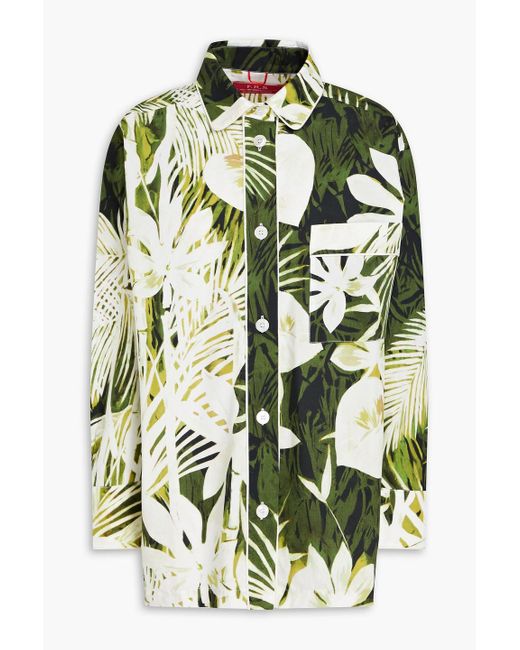 F.R.S For Restless Sleepers Green Lisitea Floral-print Cotton Shirt