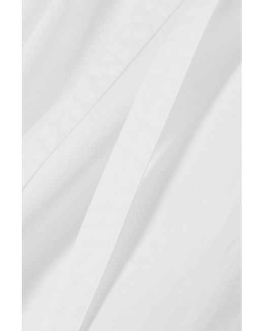 Adam Lippes White Off-the-shoulder Ruched Cotton-poplin Midi Dress
