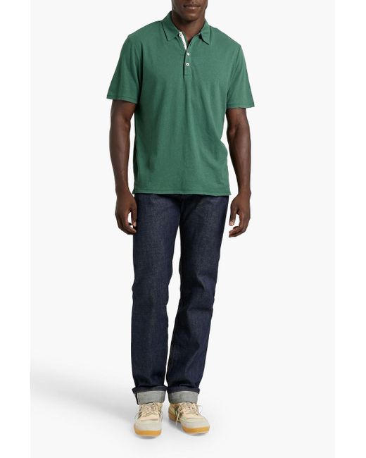 Rag & Bone Green Linen And Cotton-blend Polo Shirt for men