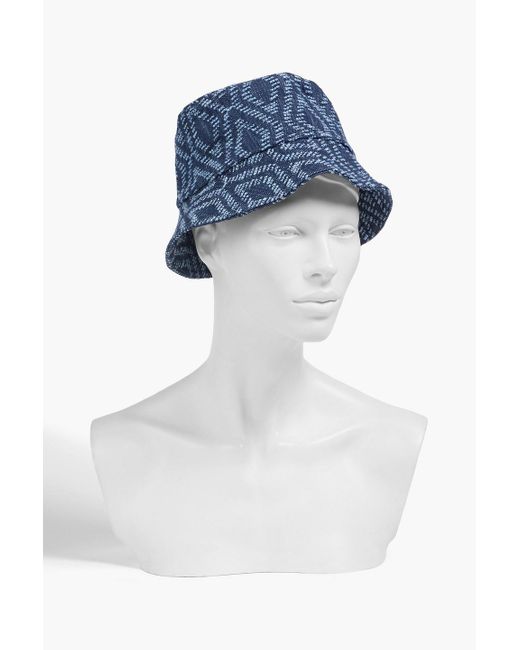 Maje Blue Cotton-blend Jacquard Bucket Hat