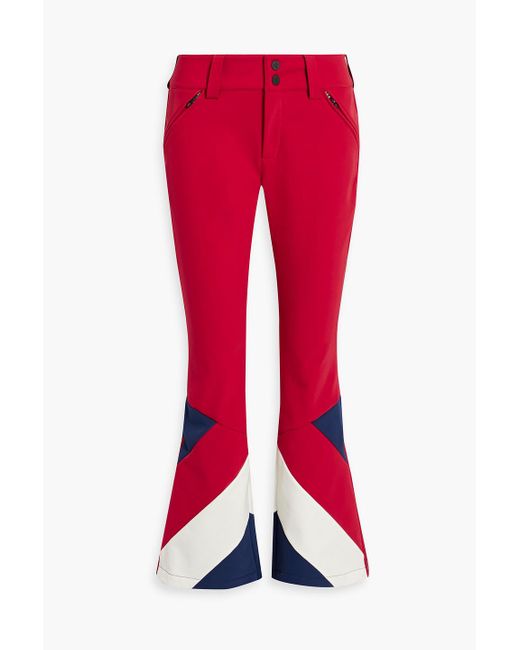 Perfect Moment Red Bootcut Striped Ski Pants