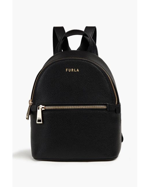 Furla Black Textured-leather Backpack