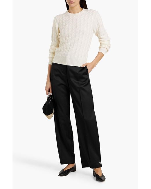 Totême  White Cable-knit Wool Sweater