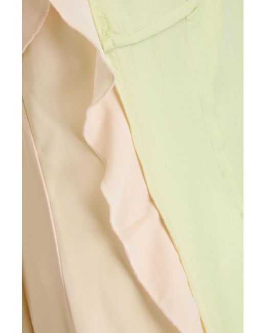 Jonathan Simkhai White Ruffled Cupro-Blend Chiffon And Satin-Twill Maxi Dress