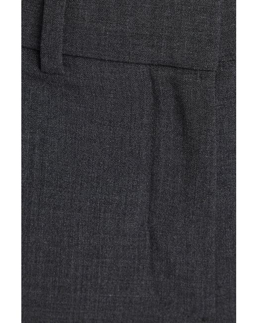 Theory Blue Demitria Wool-Blend Crepe Flared Pants