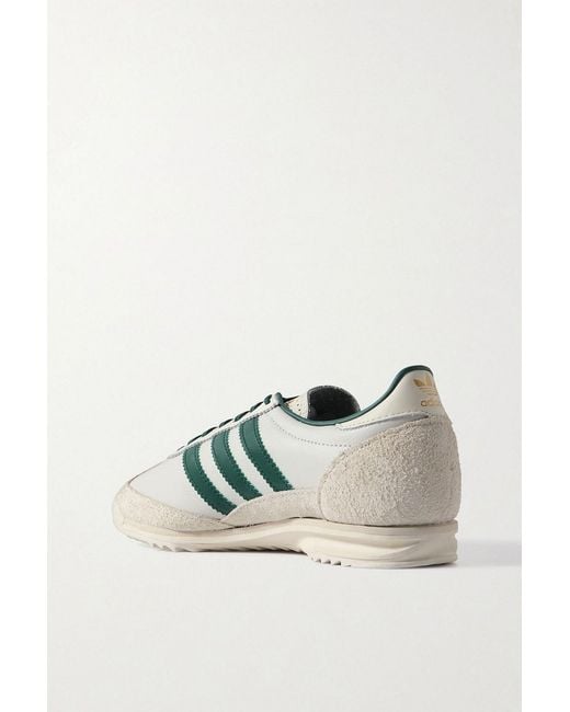 Adidas Blue Sl 72 Og Suede-Trimmed Leather Sneakers