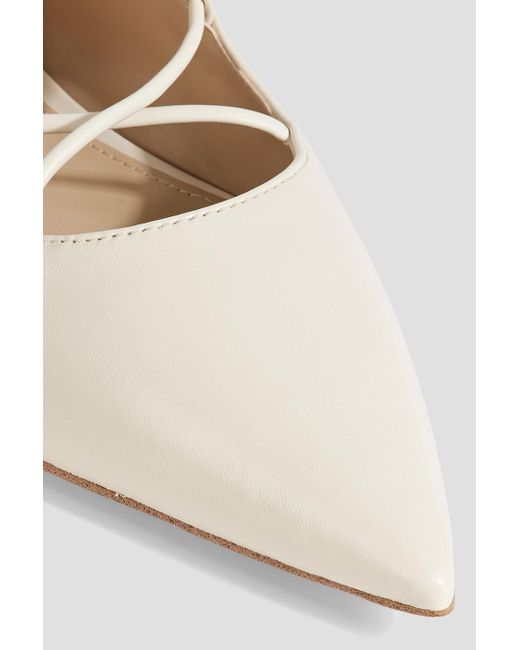 Sam Edelman White Winslet Embellished Leather Point-toe Flats