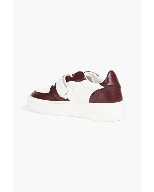 Ganni Red Two-tone Faux Leather Sneakers