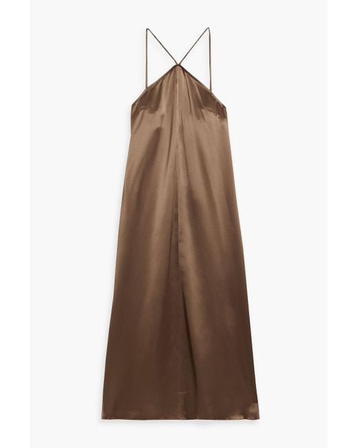 By Malene Birger Brown Reganne Satin-Crepe Maxi Dress