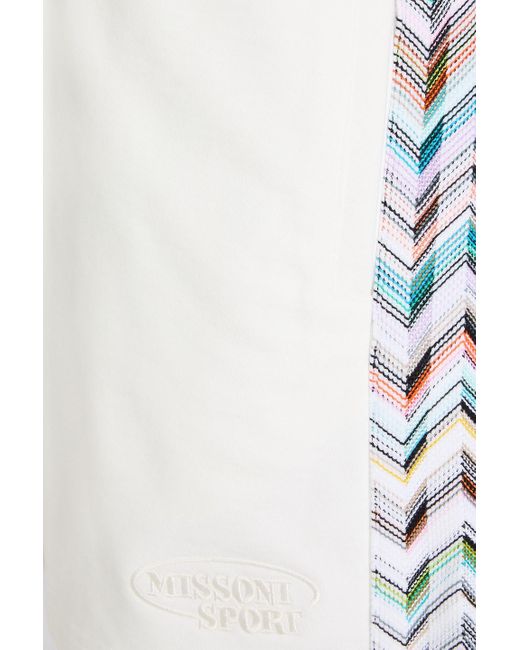 Missoni Shorts aus baumwollfrottee mit tunnelzug und strickbesatz in White für Herren