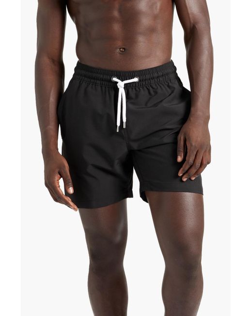 Frescobol Carioca Black Mid-length Swim Shorts for men