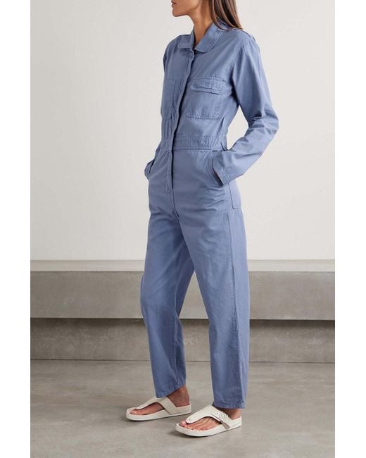 Rivet Utility Blue Looker Cotton-canvas Jumpsuit