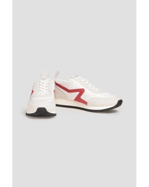 Rag & Bone White Leather, Shell And Suede Sneakers