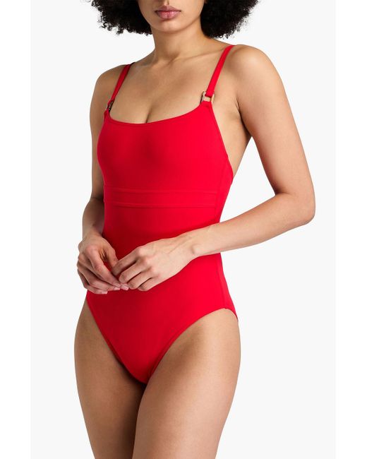 Melissa Odabash Red Badeanzug mit verzierung