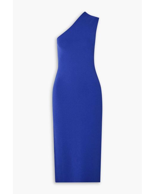 GAUGE81 Blue Arriba One-shoulder Knitted Midi Dress