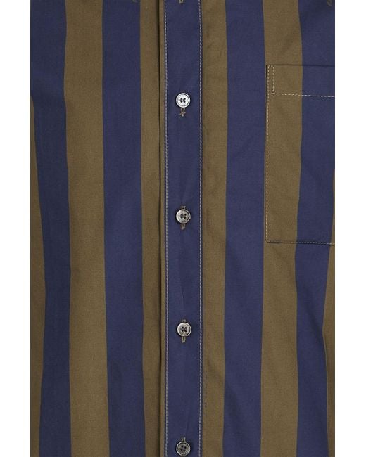 Maison Kitsuné Black Striped Cotton-poplin Shirt for men