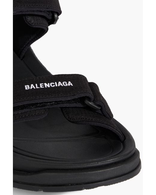 Balenciaga Black Tourist Ripstop Sandals for men