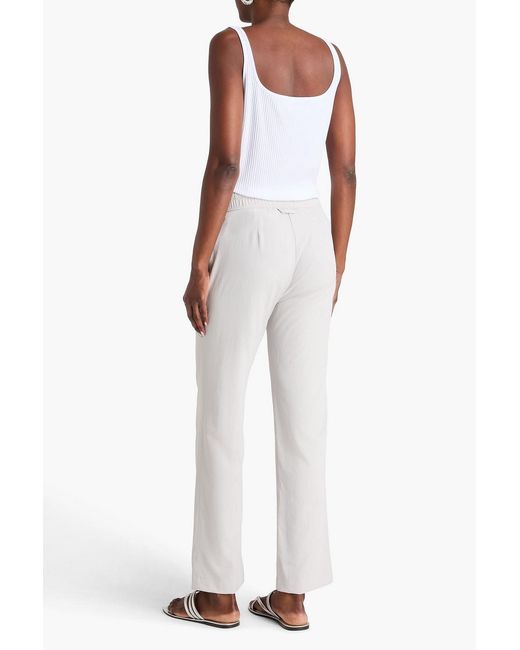James Perse White Shell Straight-Leg Pants