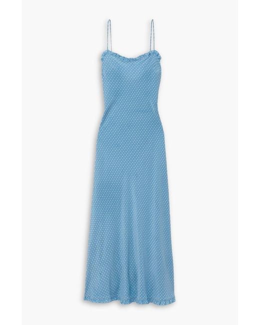 doen blue silk dress DEN "Celano" Silk Dress