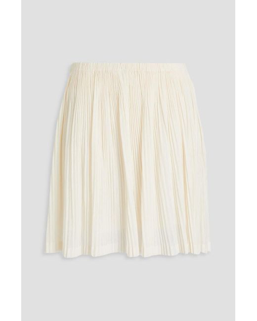 Jil Sander White Pleated Cotton-blend Skirt