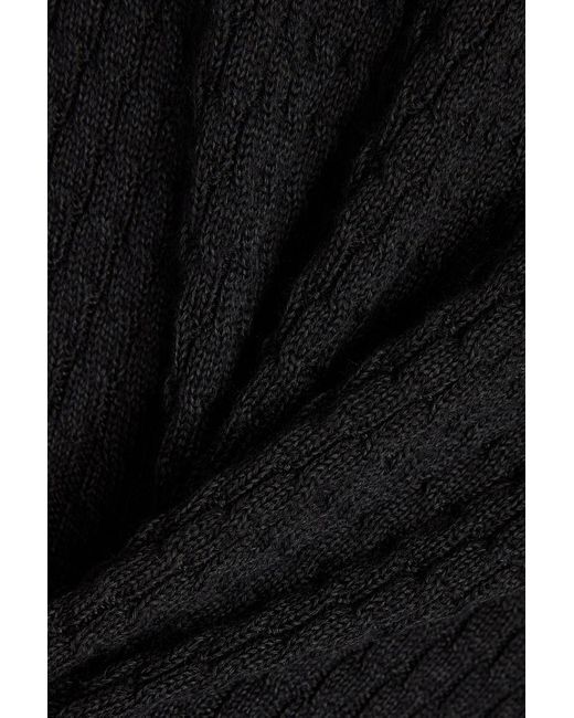 Canali Black Cable-knit Cotton-blend Sweater for men