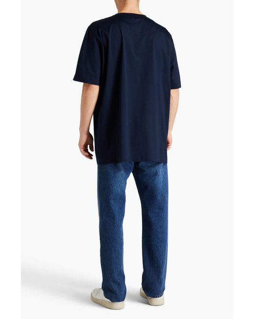 Canali T-shirt aus baumwoll-jersey mit print in Blue für Herren