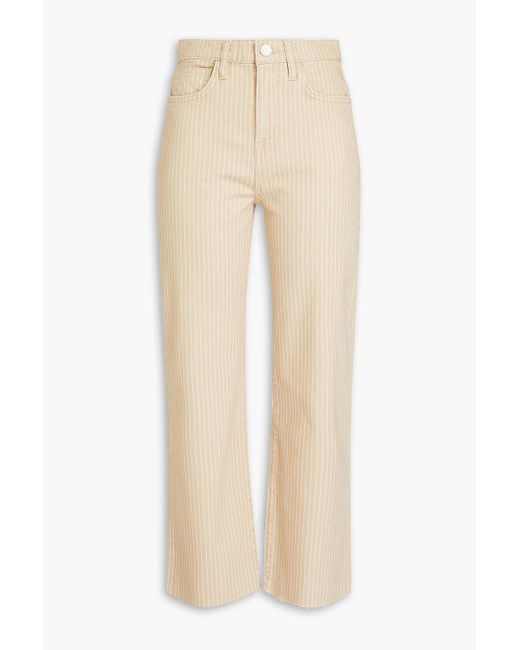 FRAME Natural Le Jane Crop Cropped Striped High-rise Straight-leg Jeans