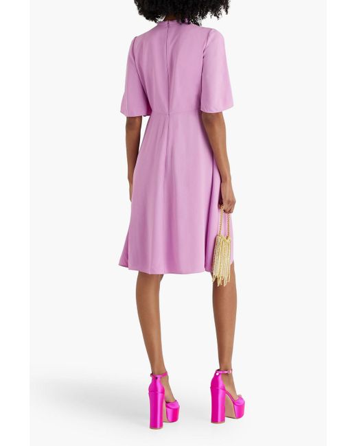 Valentino Garavani Pink Shirred Crepe Dress
