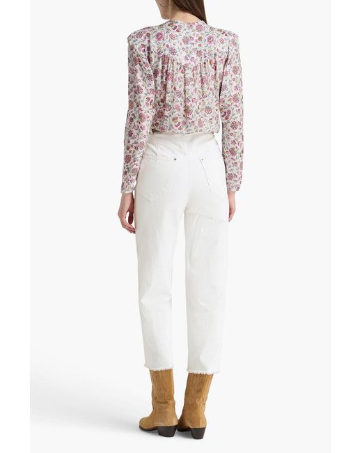 Isabel Marant White Naliska High-rise Straight-leg Jeans