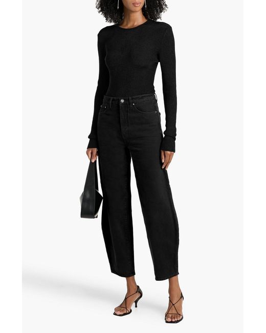 Totême Black High-Rise Barrel-Leg Jeans