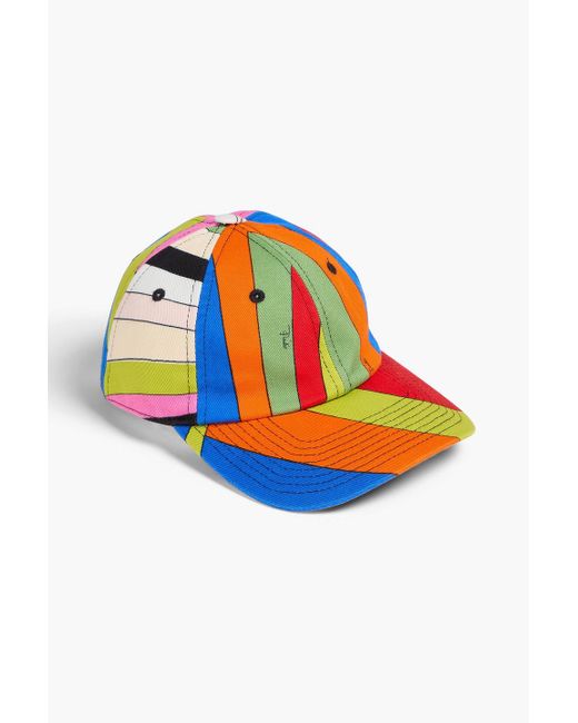 Emilio Pucci Blue Printed Twill Baseball Cap