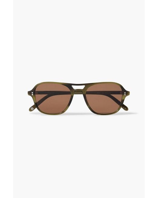 Garrett Leight Green Doc Aviator-Style Acetate Sunglasses for men